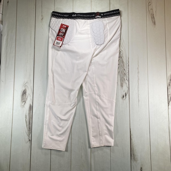 McDavid Compression Pants Mens 2XL XXL White HEX 3/4 Basketball Tailbone Padded - Picture 3 of 11